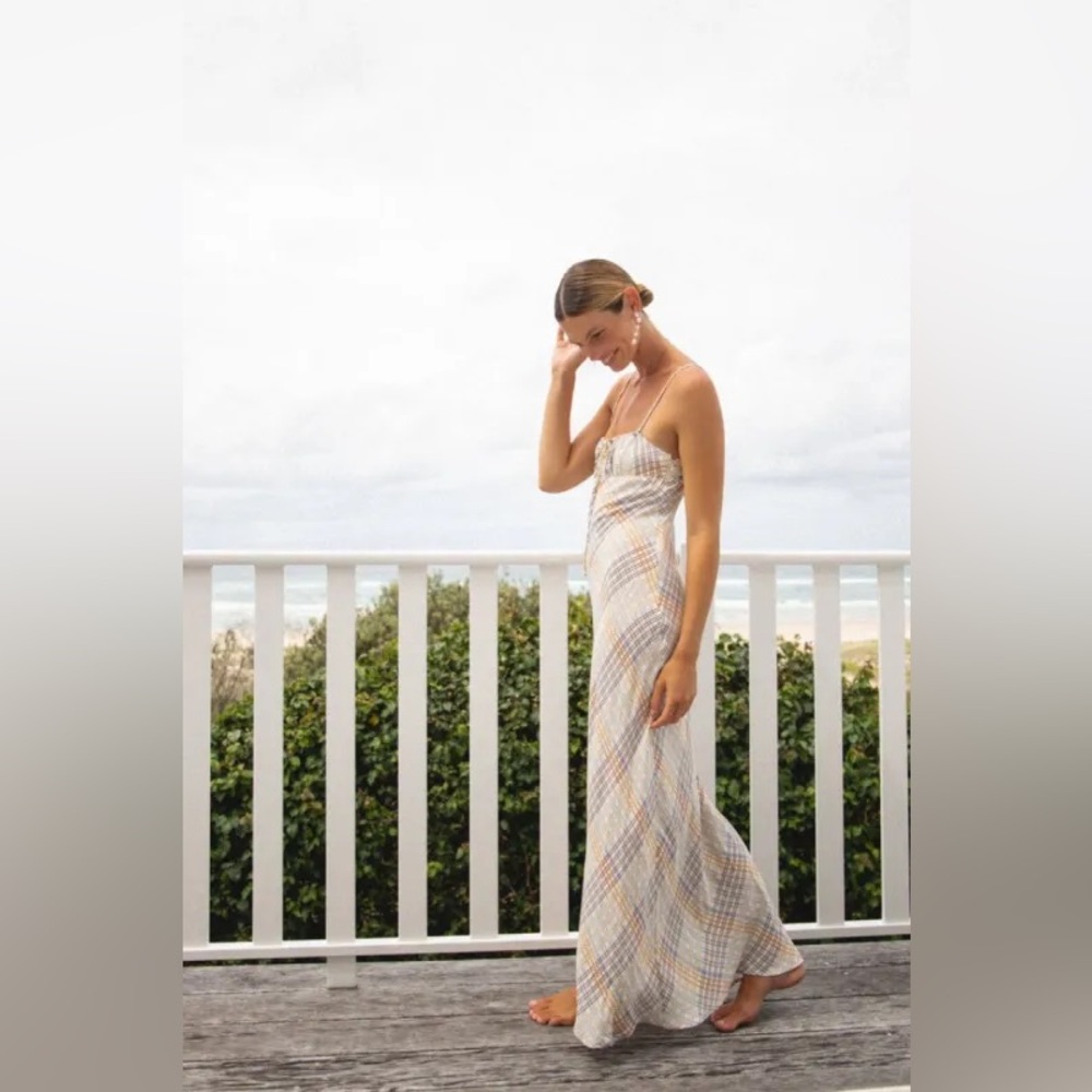 VRG GRL Seine at Sunset Bias Cut Maxi Dress | Check